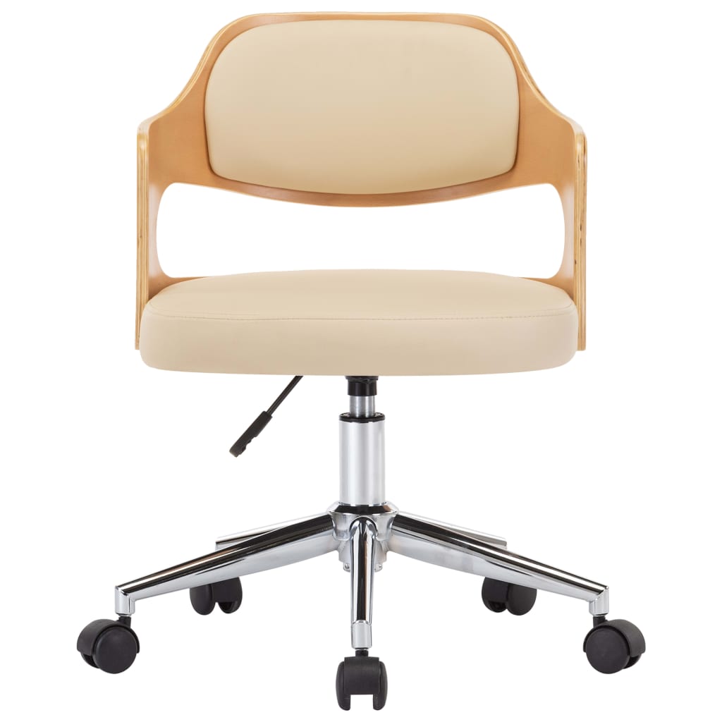 Silla De Comedor Giratoria Madera Curvada Cuero Sintético