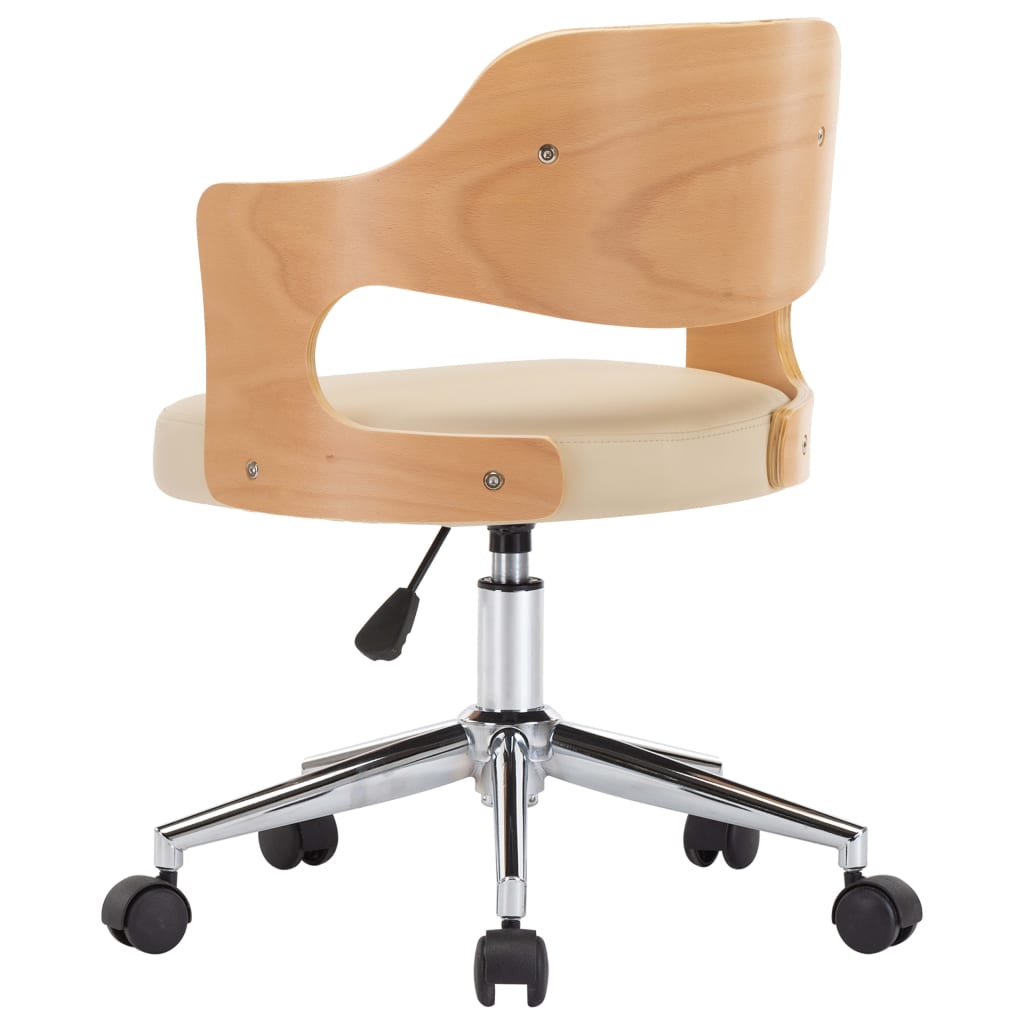 Silla De Comedor Giratoria Madera Curvada Cuero Sintético