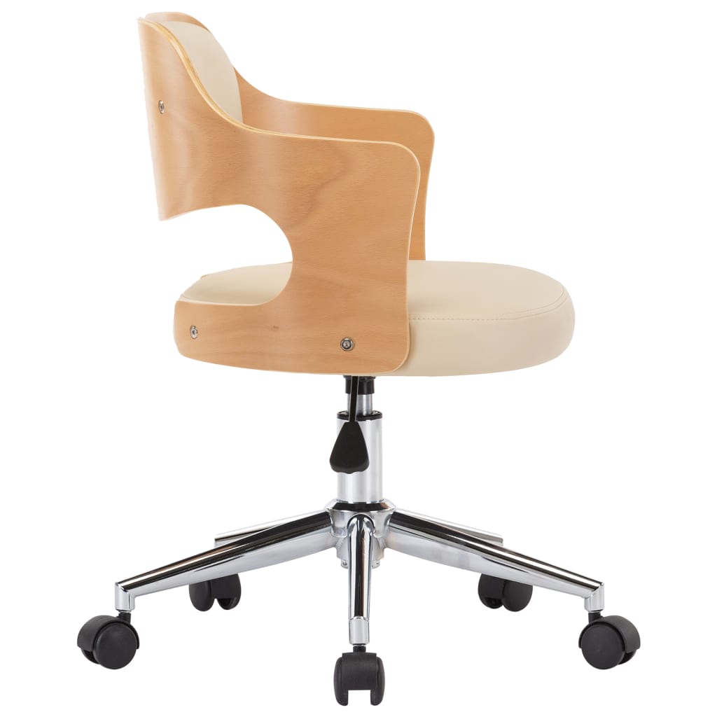 Silla De Comedor Giratoria Madera Curvada Cuero Sintético