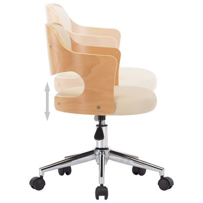 Silla De Comedor Giratoria Madera Curvada Cuero Sintético