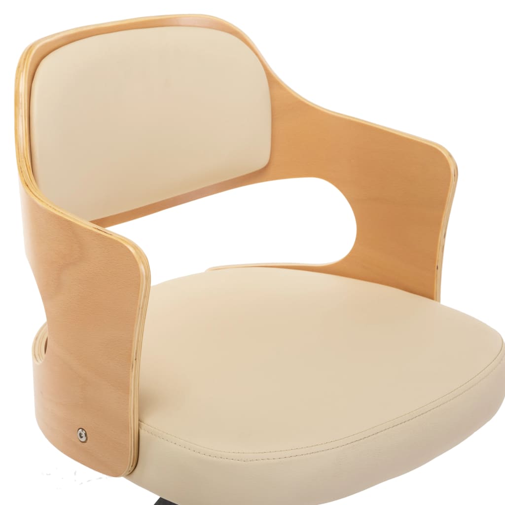 Silla De Comedor Giratoria Madera Curvada Cuero Sintético
