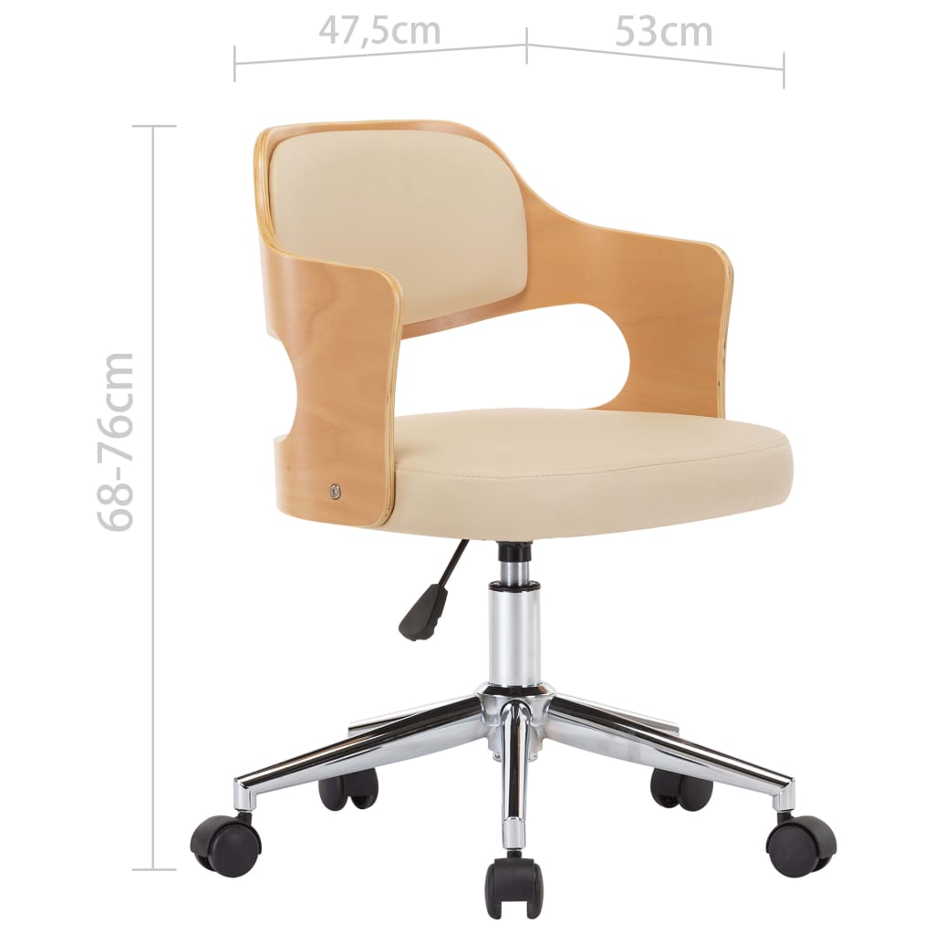 Silla De Comedor Giratoria Madera Curvada Cuero Sintético