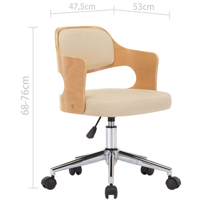 Silla De Comedor Giratoria Madera Curvada Cuero Sintético