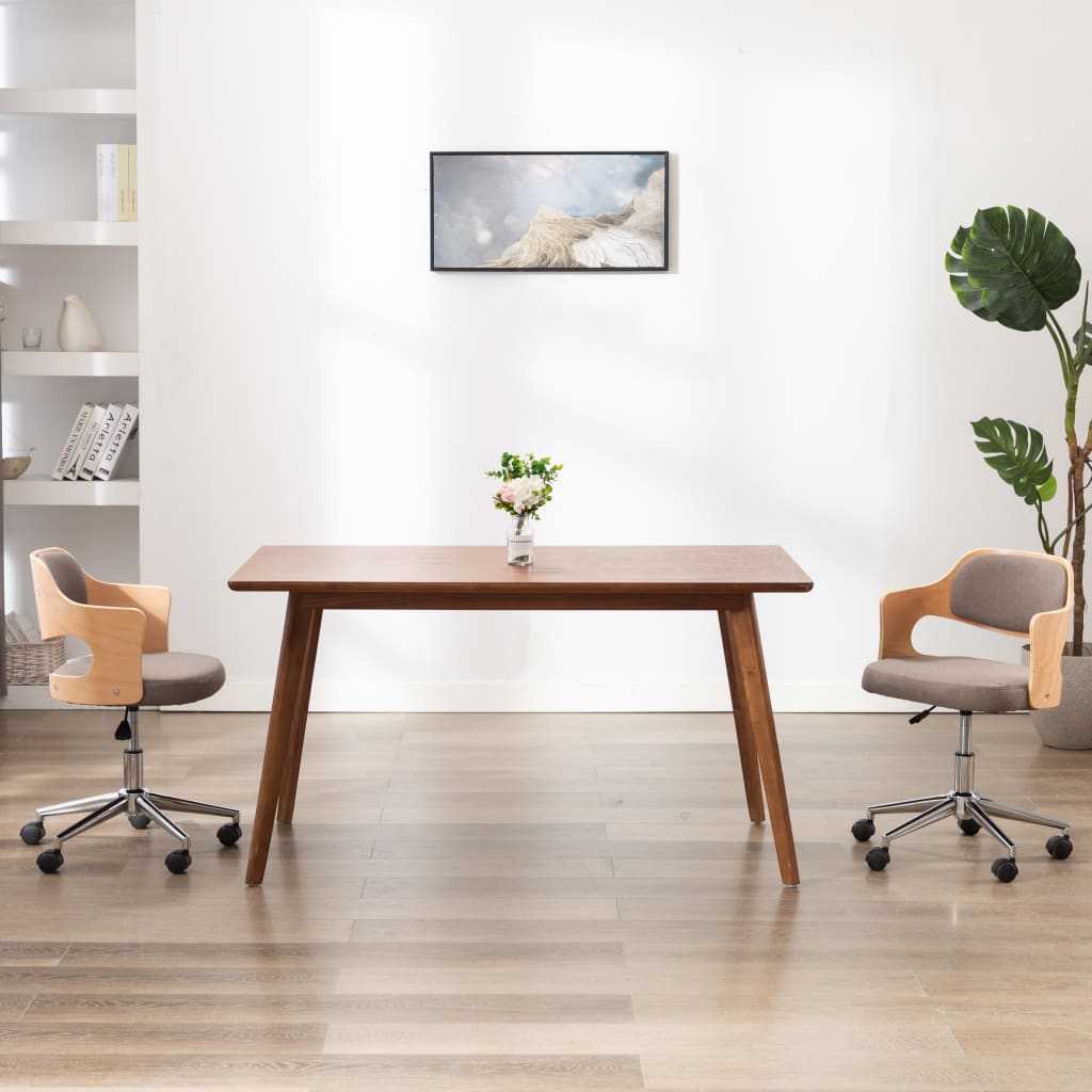 Silla De Comedor Giratoria Madera Curvada Cuero Sintético