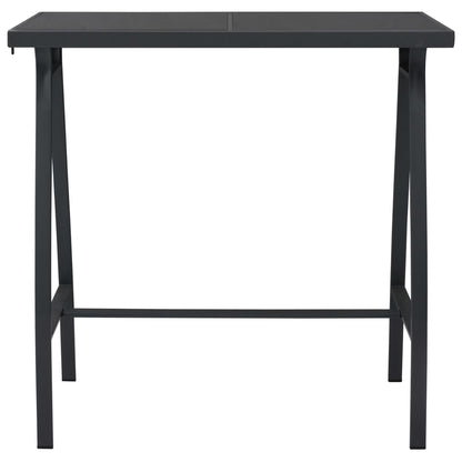 Mesa Alta De Jardín Vidrio Templado Negro