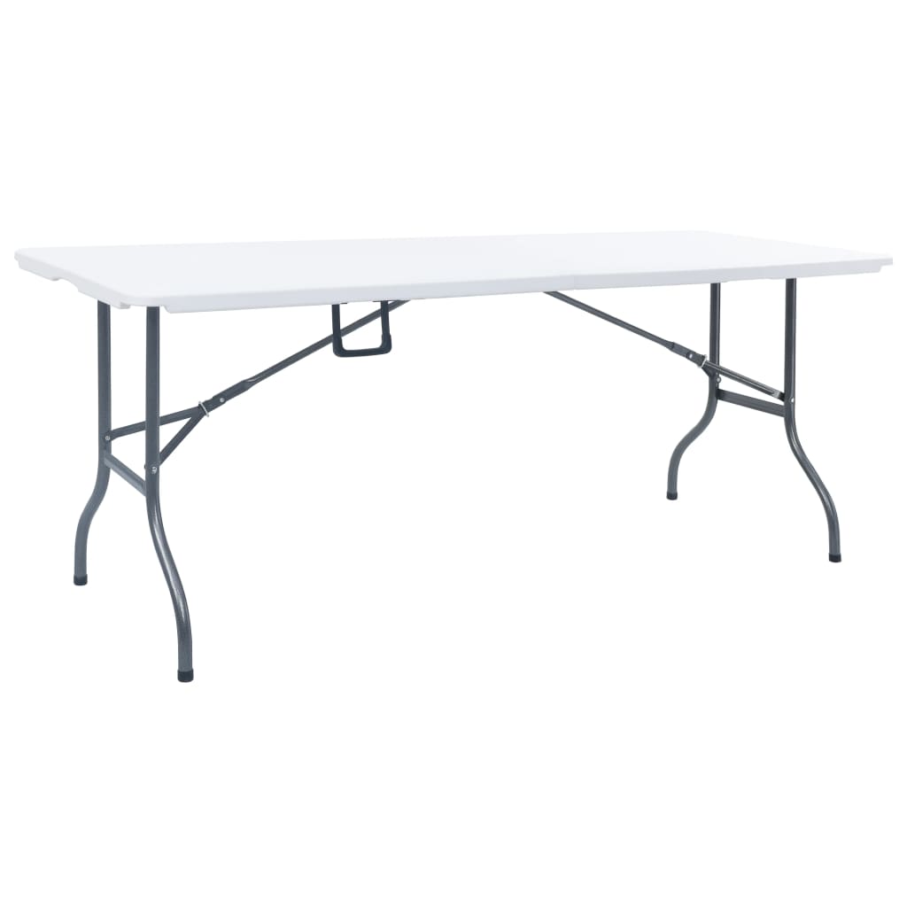 Mesa De Jardín Plegable Hdpe Blanco 180X72X72 Cm