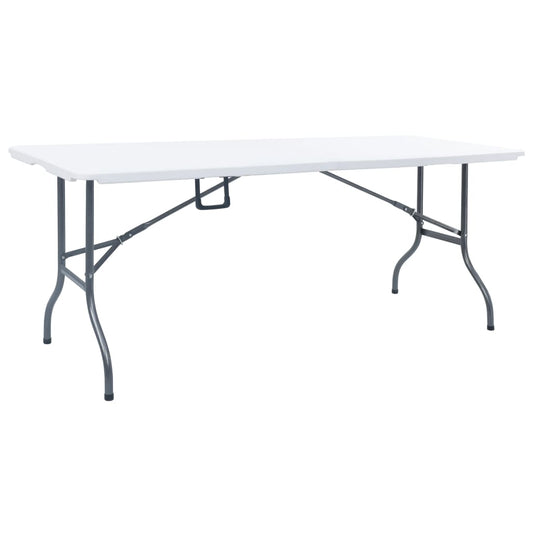 Mesa De Jardín Plegable Hdpe Blanco 180X72X72 Cm