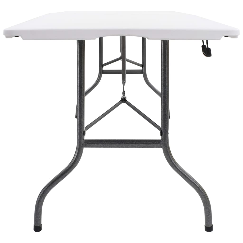 Mesa De Jardín Plegable Hdpe Blanco 180X72X72 Cm