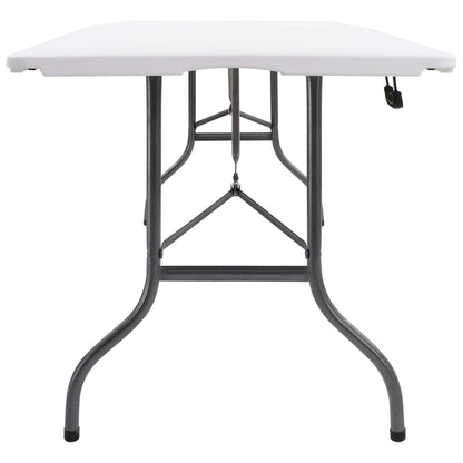 Mesa De Jardín Plegable Hdpe Blanco 180X72X72 Cm