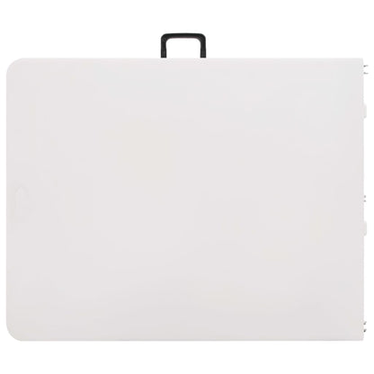 Mesa De Jardín Plegable Hdpe Blanco 180X72X72 Cm