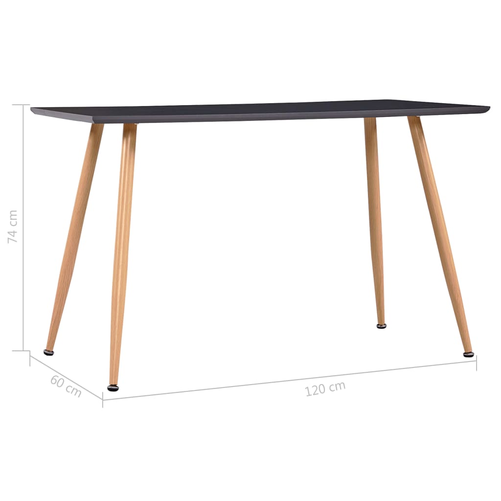 Mesa De Comedor Mdf Gris Y Color Roble 120X60X74 Cm
