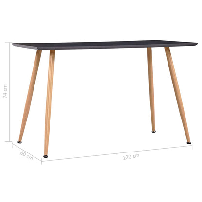 Mesa De Comedor Mdf Gris Y Color Roble 120X60X74 Cm