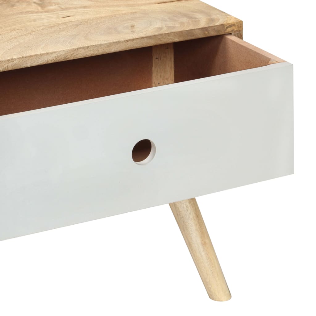 Mesa De Centro De Madera Maciza De Mango 90X50X40 Cm