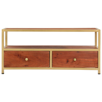 Mesa De Centro De Madera Maciza De Acacia 90X50X40 Cm