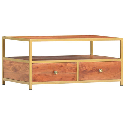 Mesa De Centro De Madera Maciza De Acacia 90X50X40 Cm