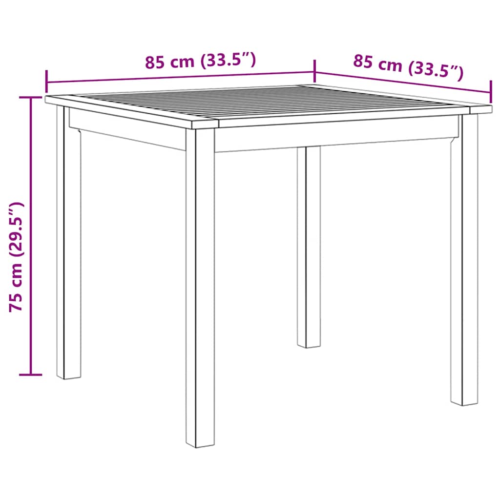 Mesa De Jardín Madera Maciza De Acacia
