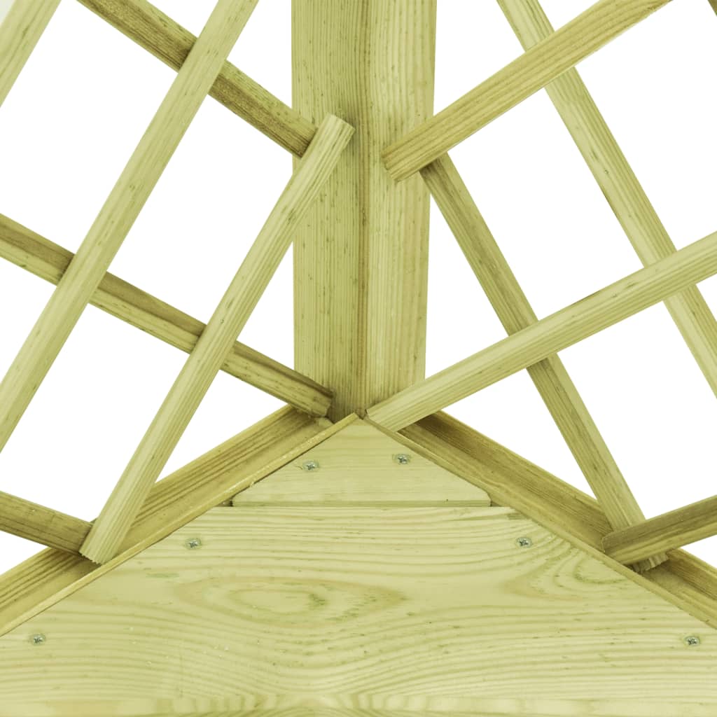 Pérgola Esquina Y Asiento Madera Pino Impregnada 130X130X197 Cm