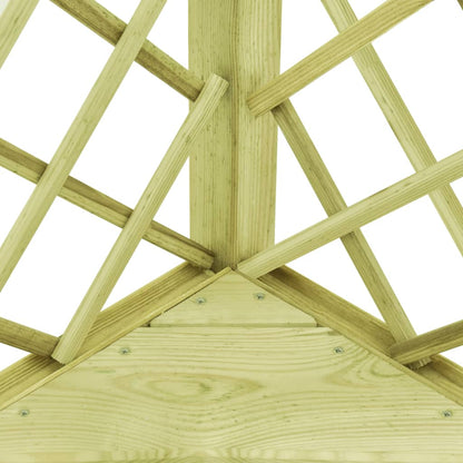 Pérgola Esquina Y Asiento Madera Pino Impregnada 130X130X197 Cm