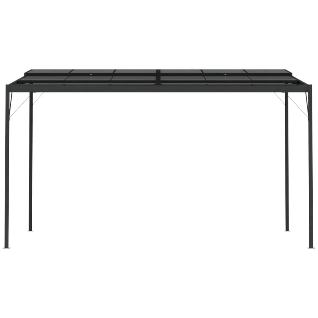 Cenador Con Tejado Aluminio Y Acero Gris Antracita 4X3X2,5 M