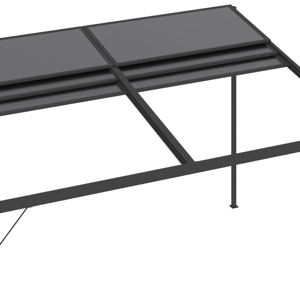 Cenador Con Tejado Aluminio Y Acero Gris Antracita 4X3X2,5 M