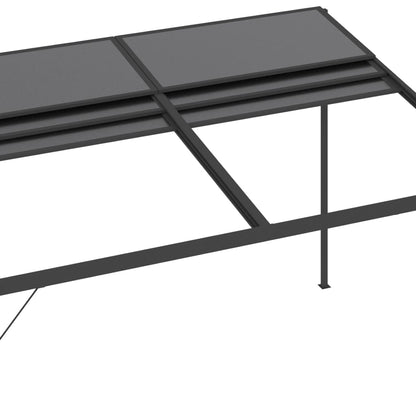 Cenador Con Tejado Aluminio Y Acero Gris Antracita 4X3X2,5 M