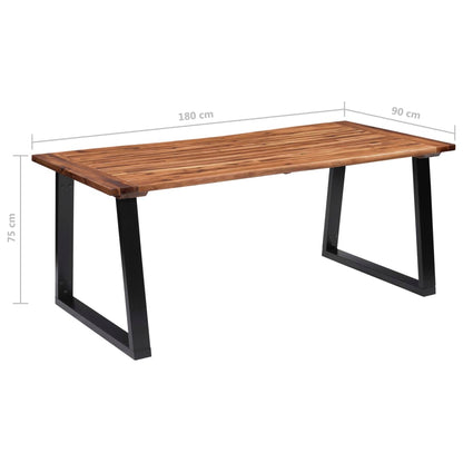 Mesa De Comedor Madera Maciza De Acacia 180X90 Cm
