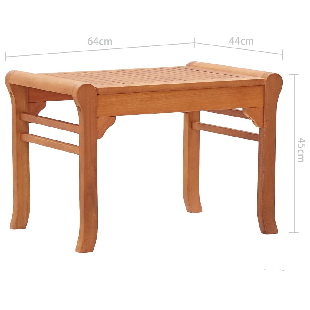 Banco De Jardín Madera Maciza De Eucalipto 64 Cm