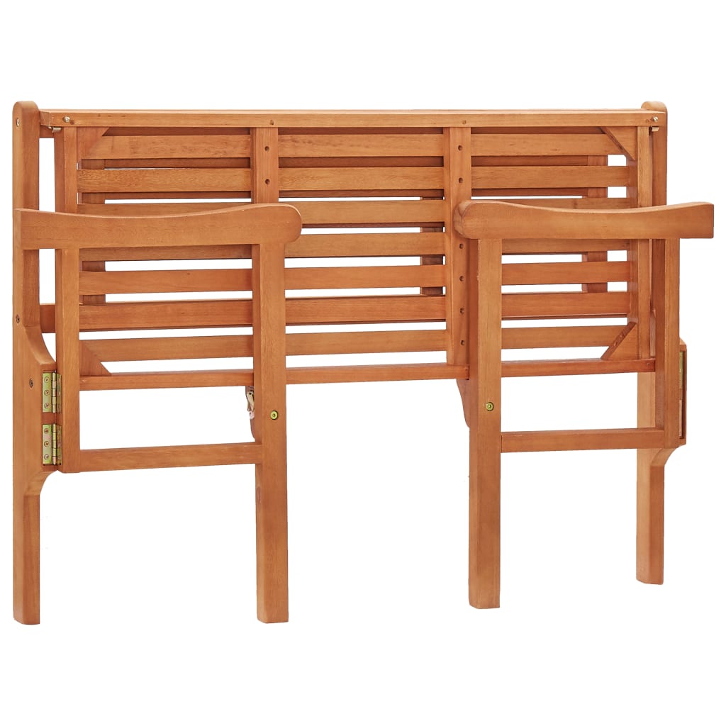 Banco De Jardín Plegable De Madera Maciza De Eucalipto 120 Cm
