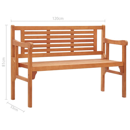Banco De Jardín Plegable De Madera Maciza De Eucalipto 120 Cm