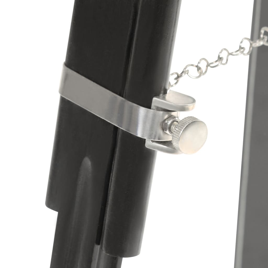 Lámpara De Suelo Con Trípode Madera Maciza Mango Negro 171 Cm