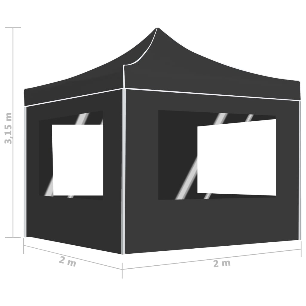 Carpa Plegable Profesional Aluminio Gris 2X2 M