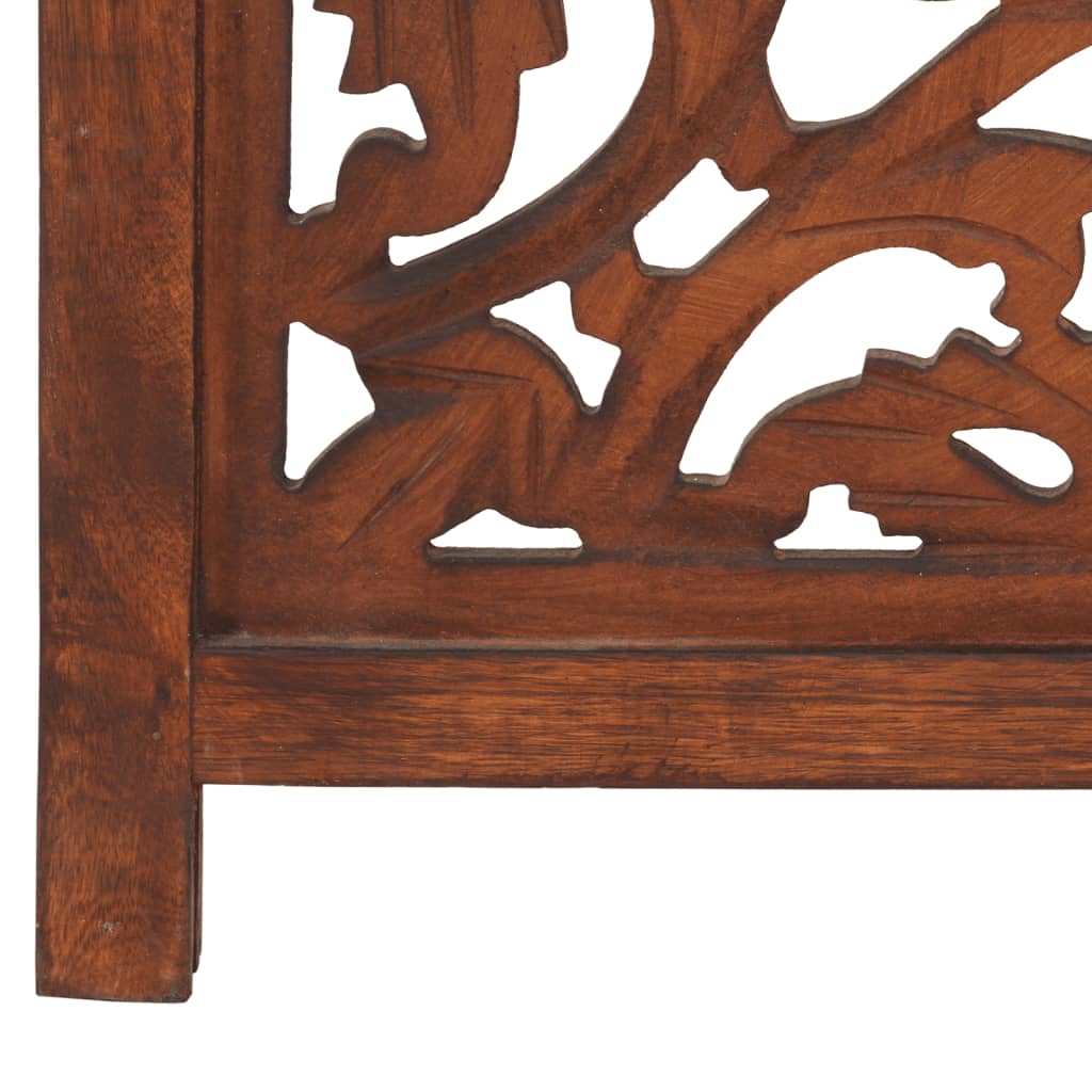 Biombo 3 Paneles Tallado A Mano Madera Mango 120X165 Cm