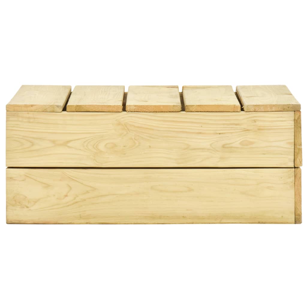 Mesa De Jardín De Madera De Pino Impregnada 75X75X31 Cm
