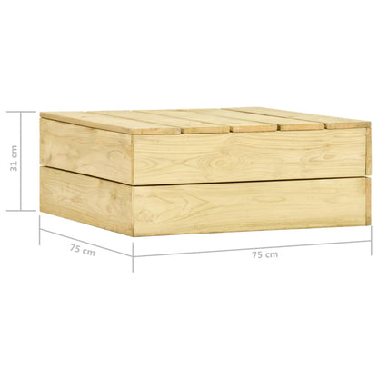 Mesa De Jardín De Madera De Pino Impregnada 75X75X31 Cm