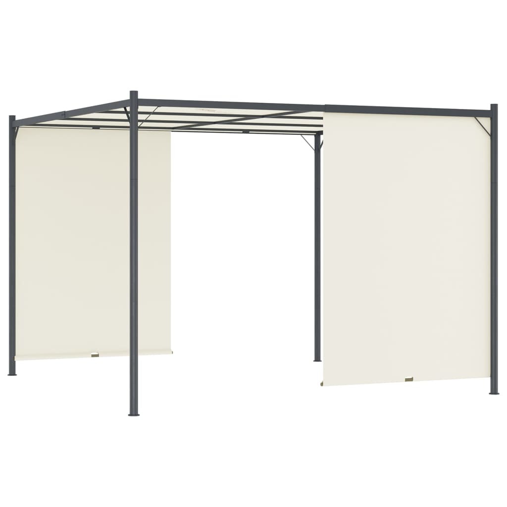 Pérgola Con Tejado Ajustable Acero Color 3X3 M