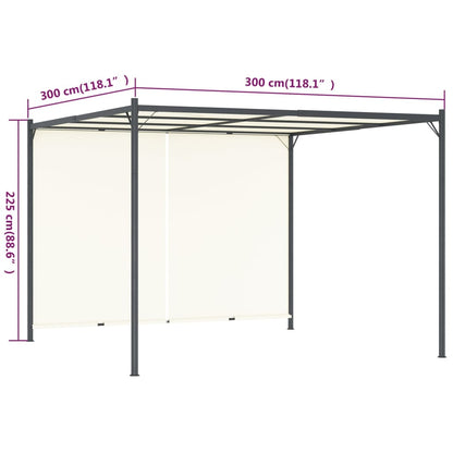 Pérgola Con Tejado Ajustable Acero Color 3X3 M