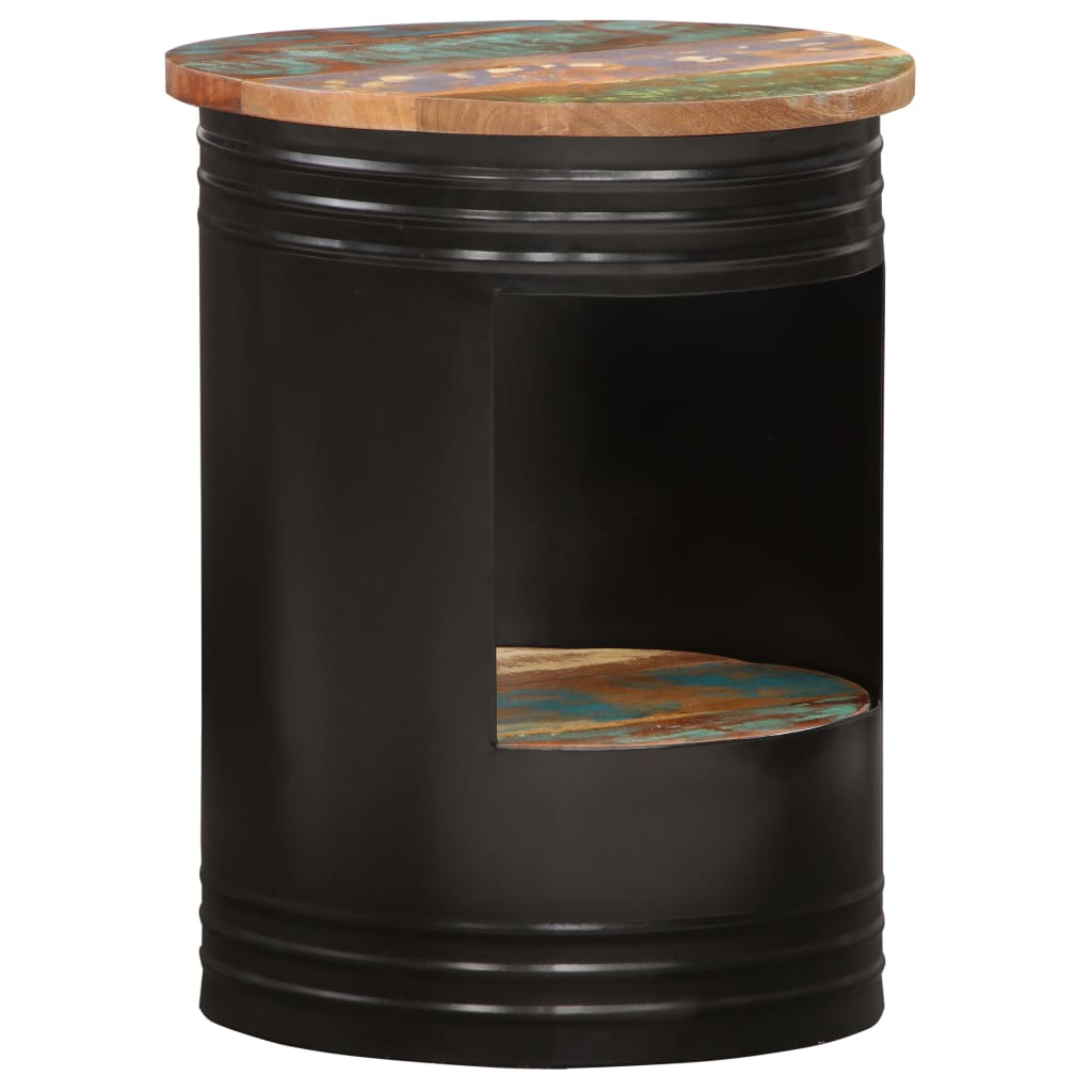 Mesa De Centro Madera Maciza De Mango Rugosa Negra 68X