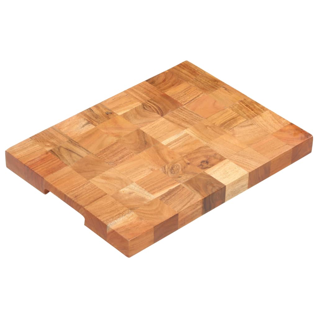 Tabla De Cortar De Madera Maciza De Acacia 50X34X3,8 Cm