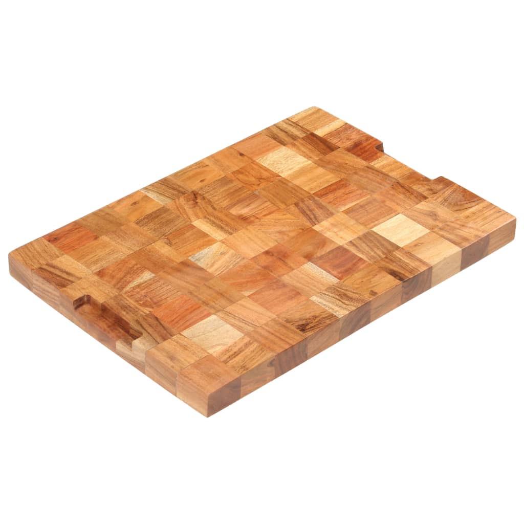 Tabla De Cortar De Madera Maciza De Acacia 50X34X3,8 Cm
