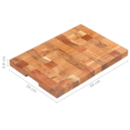 Tabla De Cortar De Madera Maciza De Acacia 50X34X3,8 Cm
