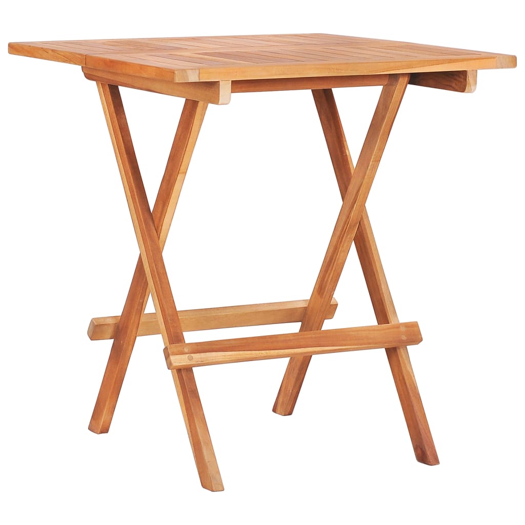 Mesa Plegable De Bistró De Madera Maciza De Teca 60X60X65 Cm
