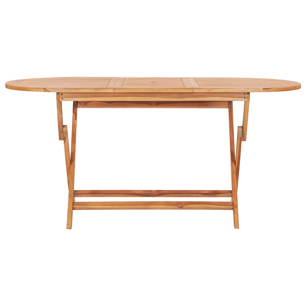 Mesa Plegable De Jardín Madera Maciza De Teca 160X80X75 Cm