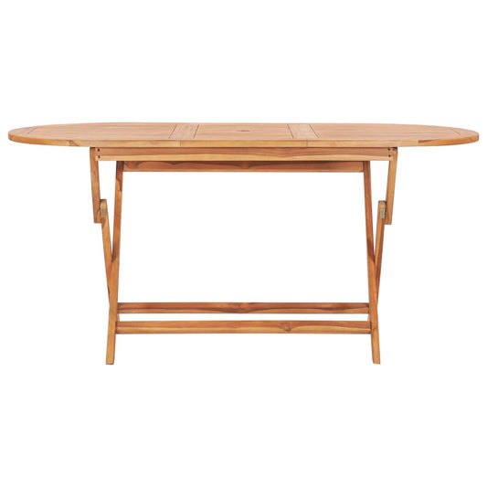Mesa Plegable De Jardín Madera Maciza De Teca 160X80X75 Cm