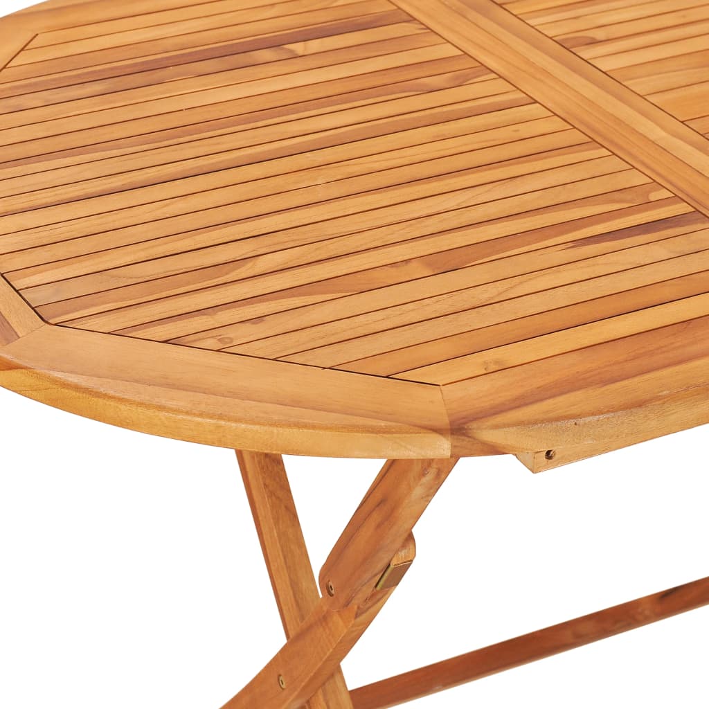 Mesa Plegable De Jardín Madera Maciza De Teca 160X80X75 Cm