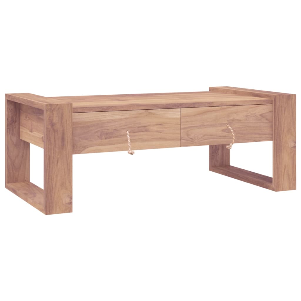 Mesa De Centro De Madera Maciza De Teca 110X60X40 Cm