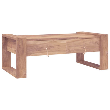 Mesa De Centro De Madera Maciza De Teca 110X60X40 Cm