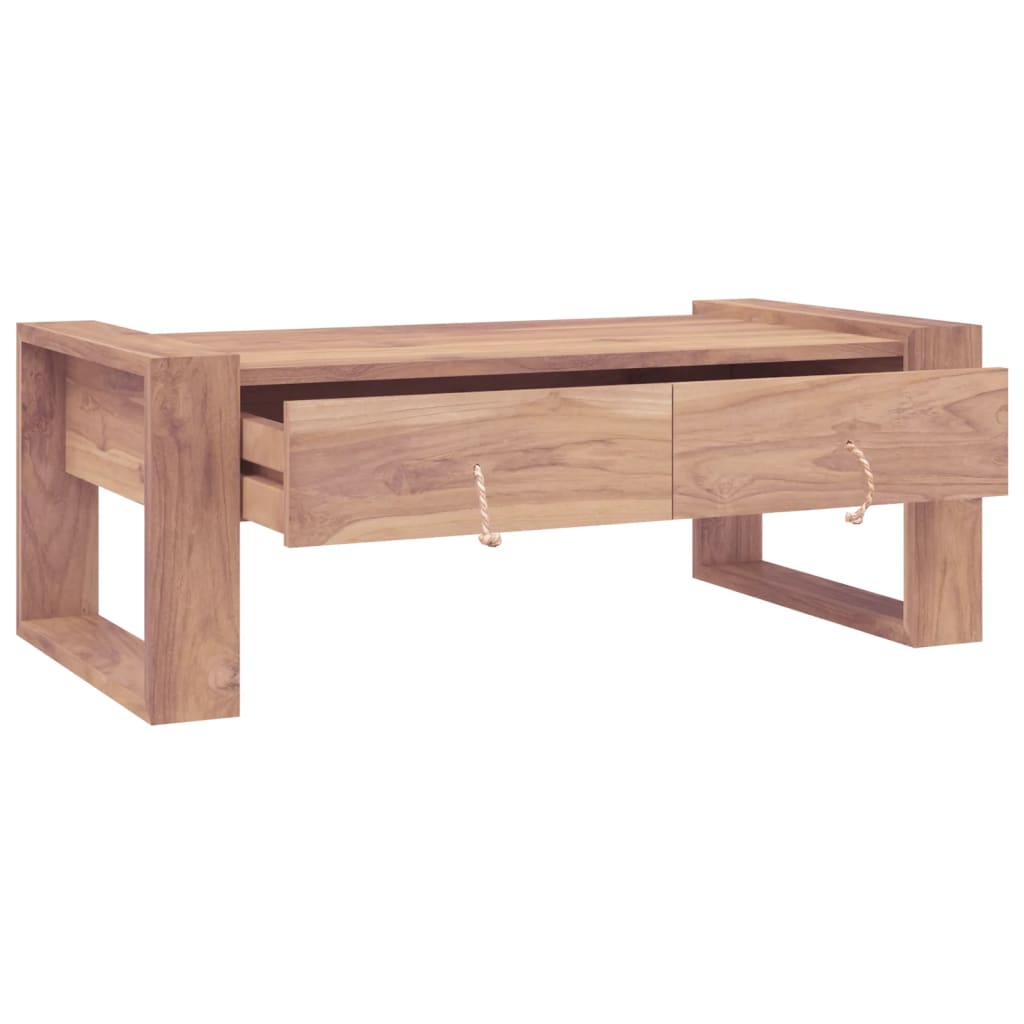 Mesa De Centro De Madera Maciza De Teca 110X60X40 Cm