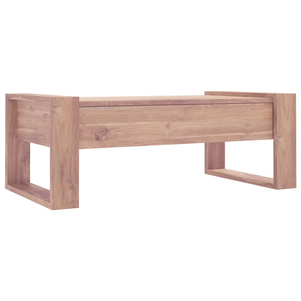 Mesa De Centro De Madera Maciza De Teca 110X60X40 Cm