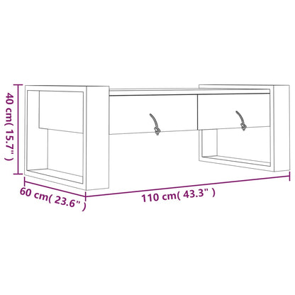 Mesa De Centro De Madera Maciza De Teca 110X60X40 Cm