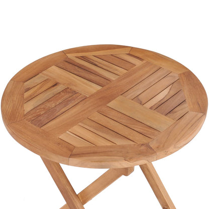 Mesa De Jardín Plegable Madera Maciza De Teca 45 Cm